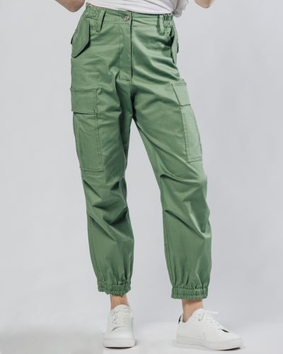 Ženske army green cargo pantalone bočni prikaz | Armygreen