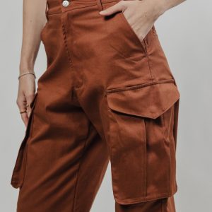 Bronco ženske rust cargo pantalone bočni prikaz