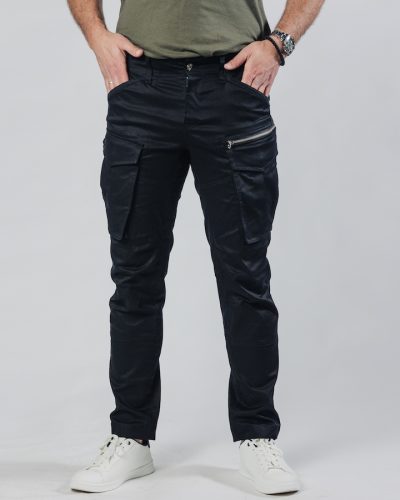 Street Hunter Black muške crne cargo pantalone dinamični prikaz
