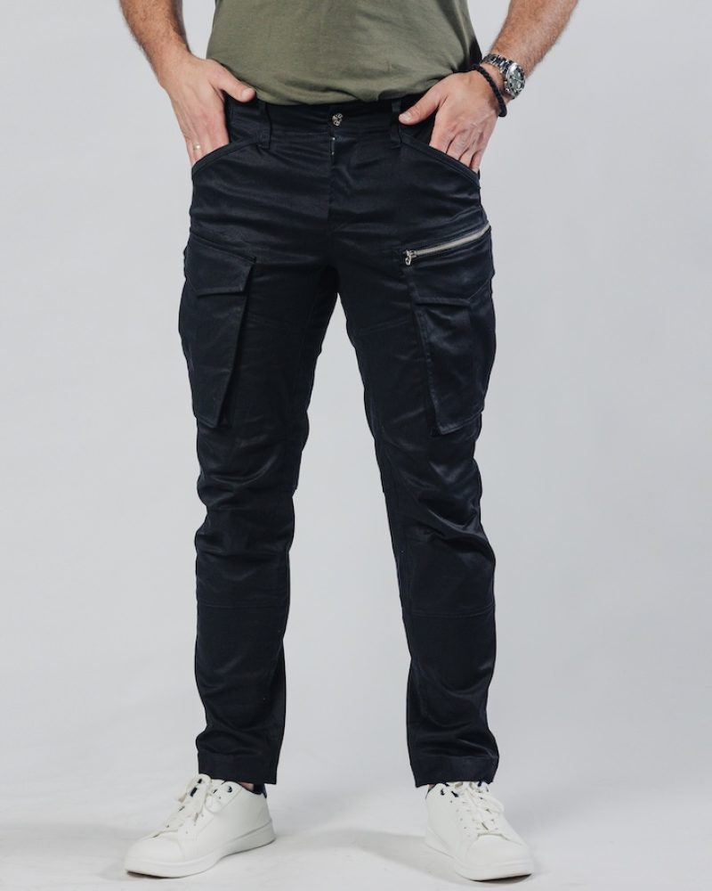 Street Hunter Black muške crne cargo pantalone dinamični prikaz