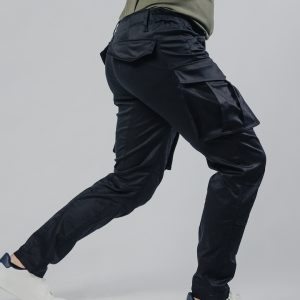 Muške crne cargo pantalone Street Hunter Black prednji prikaz