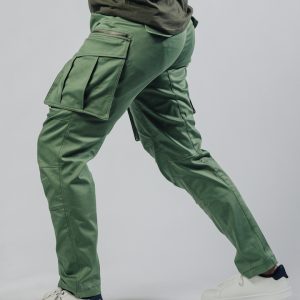 Muške zelene cargo pantalone Street Hunter Green bočni prikaz