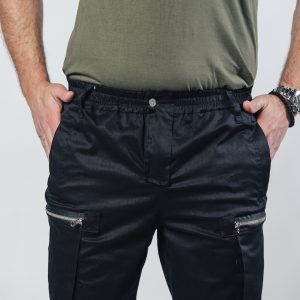 Muške crne cargo jogger pantalone Street Hunter Midnight detalj