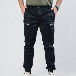 Muške crne cargo jogger pantalone Street Hunter Midnight zadnji prikaz