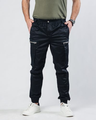 Muške crne cargo jogger pantalone Street Hunter Midnight zadnji prikaz