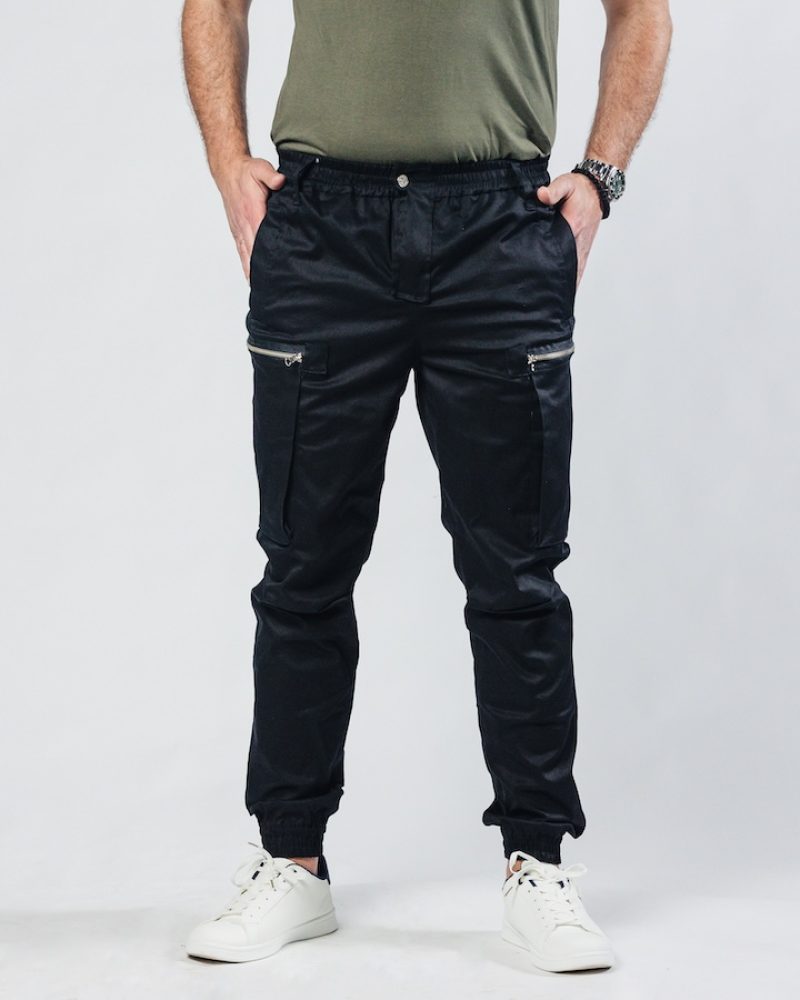 Muške crne cargo jogger pantalone Street Hunter Midnight zadnji prikaz