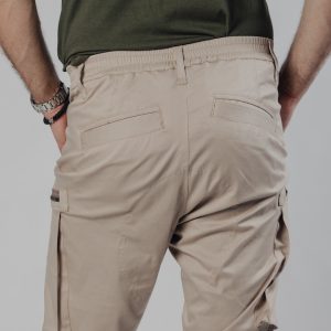 Street Hunter Savanna muške bež cargo pantalone detalj struka