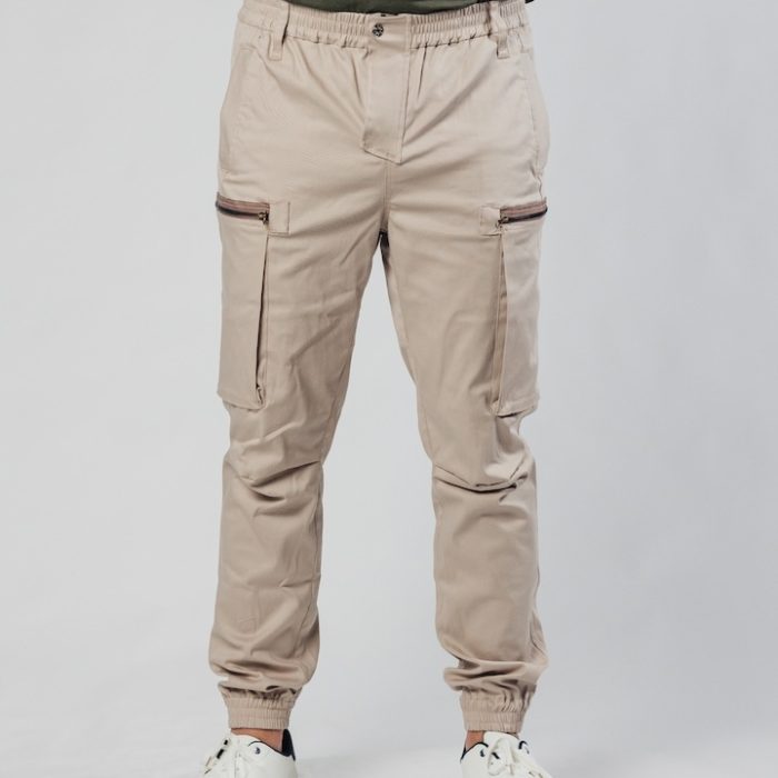 Muške bež cargo pantalone Street Hunter Savanna zadnji prikaz