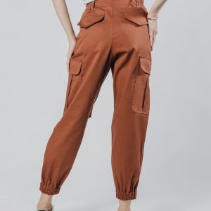 TERRACOT ženske terracotta cargo jogger pantalone bočni prikaz