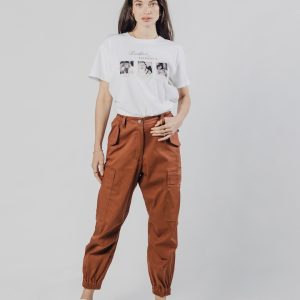 Ženske terracotta cargo jogger pantalone TERRACOT prednji prikaz