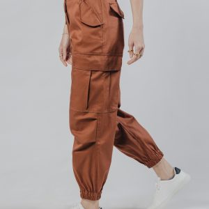 Ženske terracotta cargo jogger pantalone TERRACOT zadnji prikaz